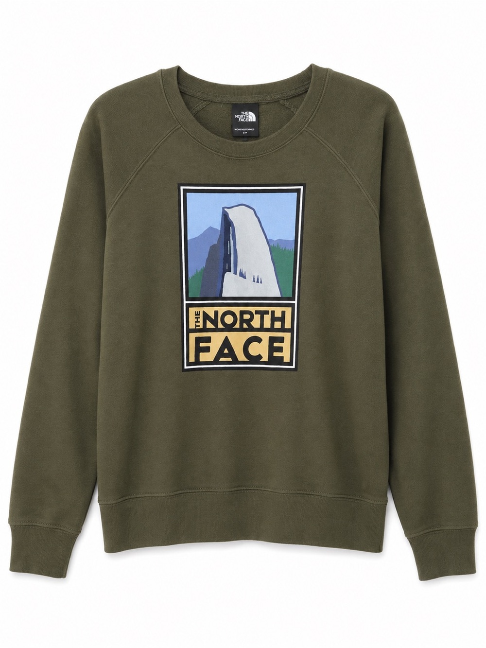 The North Face Womens Small Olive Green Half Dome Graphic Crewneck Sweatshirt